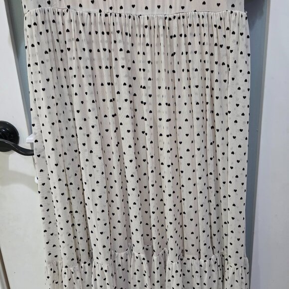 Torrid Cream Mesh Midi Dress with Black Hearts – Size 2 (18/20) - Picture 6 of 12